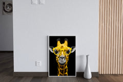 Yellow Cool Look Giraffe With Goggle Wall Art