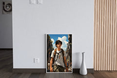 Short Curly Black Hair Adventure Character Anime Wall  Art