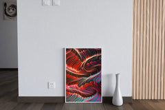 Dark Multicolor Lines Abstract Wall Art