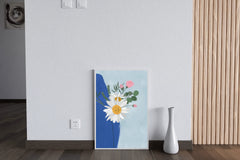 Flowers With Blue Vase Wall Art