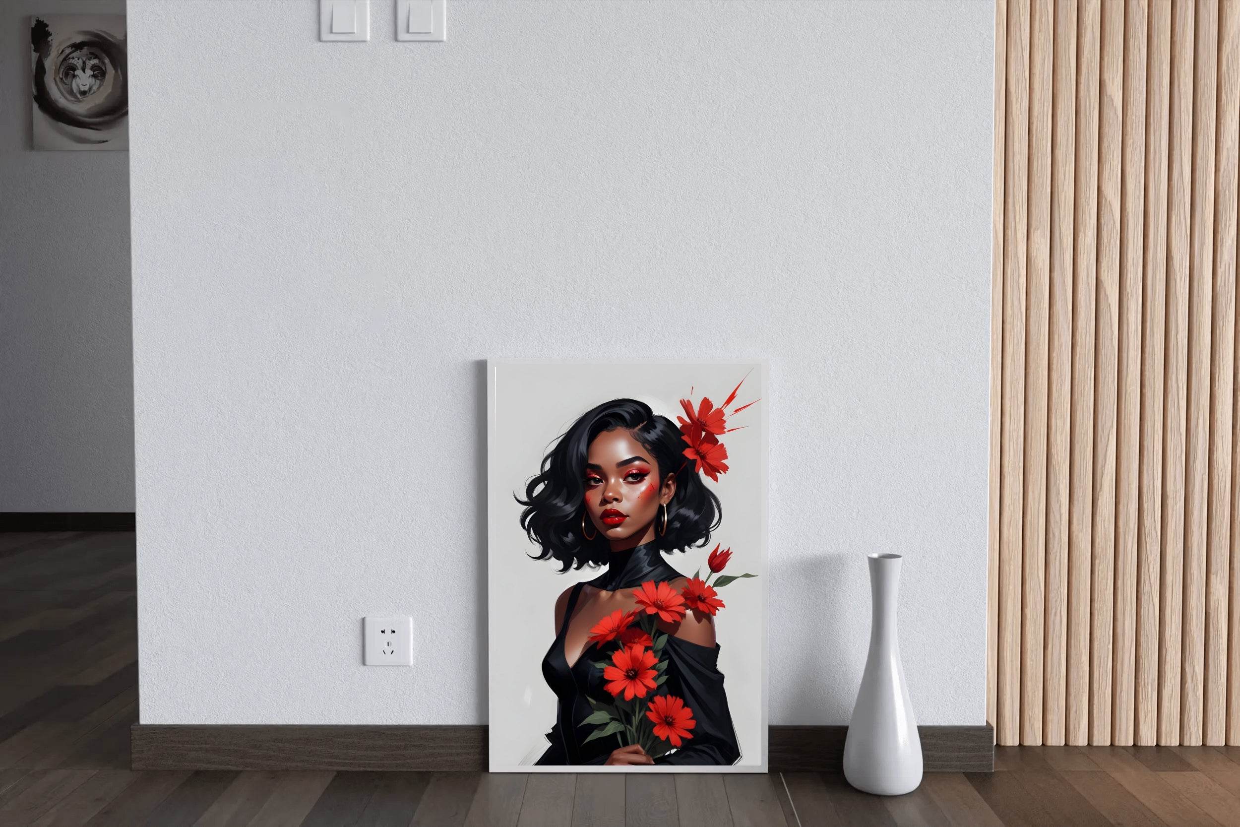 Lady in Beauty and flower Wall Art - beink online art store