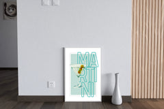 Martini Cocktail With Green Olives Wall Art