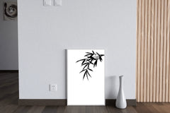 Bamboo Leaves Black & White Wall Art