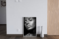 Women Bright Sparkling Lights Black & White Wall Art