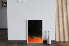 Orange glow night sky with stars wall art