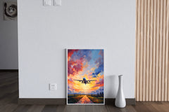 Drawing Of Airplane Takeoff Wall Art