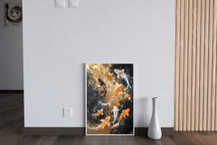 Realistic Koi Fish Painting Wall Art