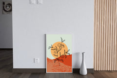 Shrivelled Plant With Sun Abstract Wall Art