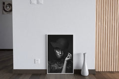 Girl in Hat Black & White Wall Art - beink online art store