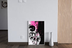 Astronaut Pink Minimalist Modern Abstract Wall Art