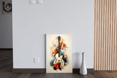 Guitar With Graphic Design Wall Art