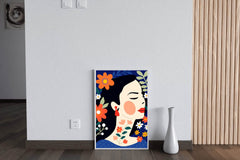 A Painting Of a Woman Decorated With Flowers - beink online art store