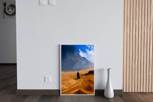 A Man in a Desert - Solitary Traveler Wall Art - beink online art store