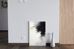 Black and White Brush Stroke Abstract Wall Art