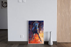 Oil Painting Of Rebellious Horse Wall Art