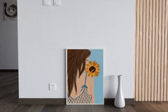 Girl With a Sunflower Wall Art