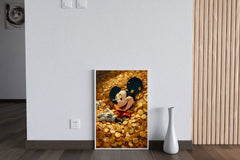 Mickey Mouse in Gold Coins Wall Art