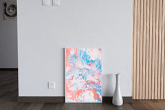 Spread of Aqua Pink Oil Paint Abstract Wall Art