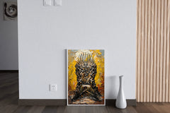 Painting Of A Chair Made Of Daggers And Swords Wall Art