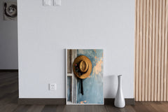 Women Wide Brim Hat Painting Wall Art