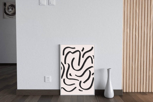 Black Spiral Lines Wall Art - beink online art store