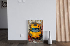 Yellow Lamborghini Wall Art