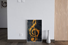 Yellow Musical Notes Wall Art