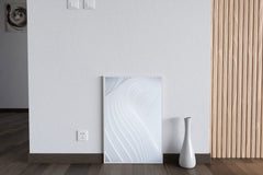 White Technology Waves Abstract Wall Art