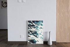 White Sea Waves Abstract Wall Art