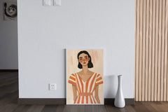 Women in Senset Stripes Dress - Bold Serenity Wall Art