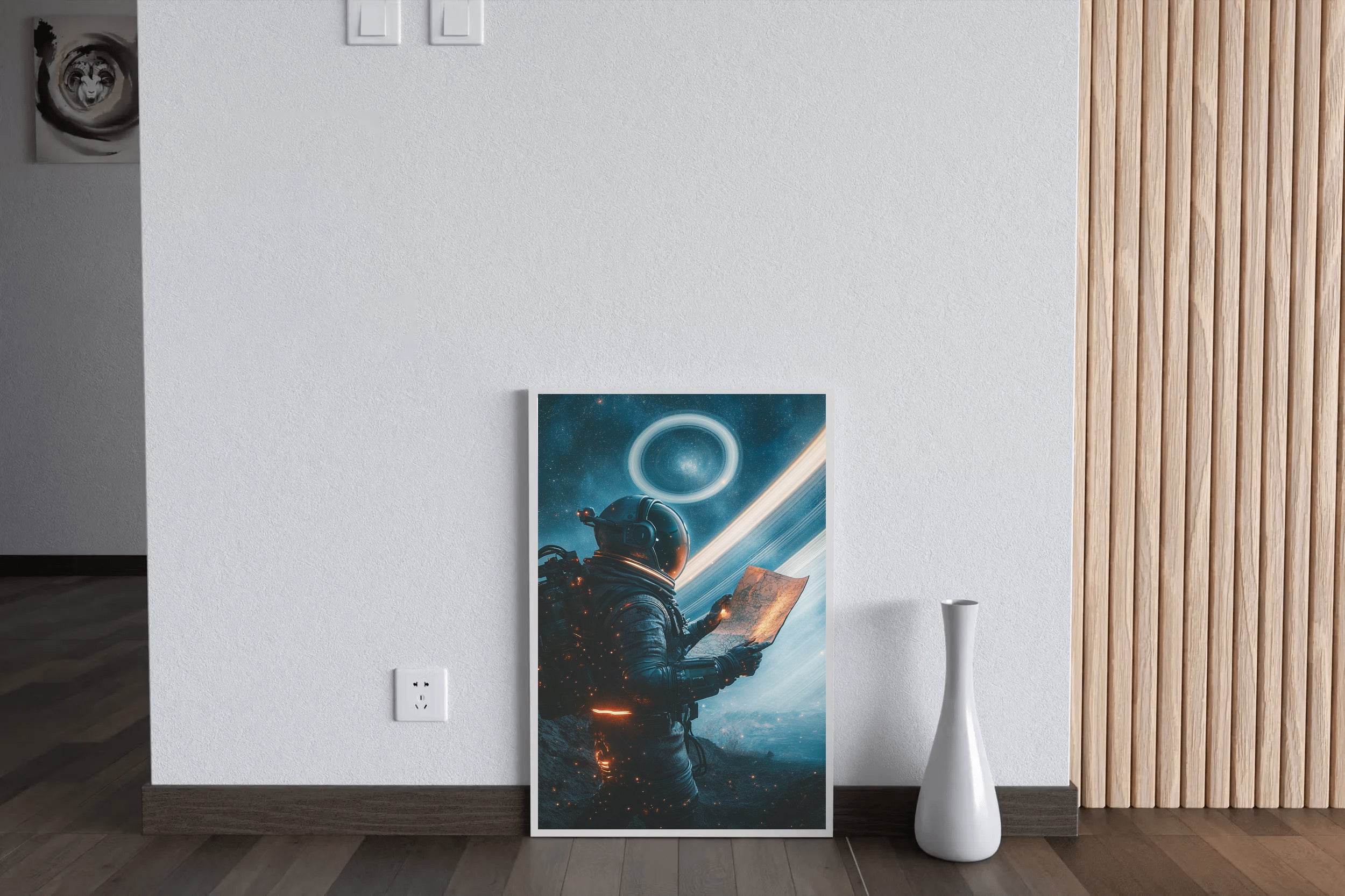 astronaut holding a piece of paper Wall Art - beink online art store