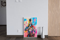 Futuristic Samurai Warrior in Vibrant Colors Wall Art