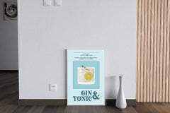 Lemon Gin And Tonic Cocktail Wall Art