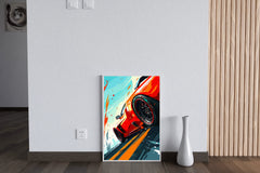 Ferrari Red Cartoon Style Wall Art