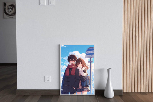 Anime Style Boy and Girl Hugging Couple - beink online art store