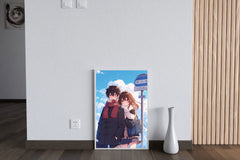 Anime Style Boy and Girl Hugging Couple