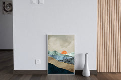 Golden Sunset Over Mountains Wall Art