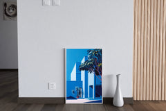 3D Geometric Getaway- Blue Home Modern Art