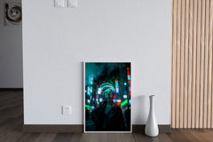 Woman In Neon Cyberpunk Clothes Wall Art