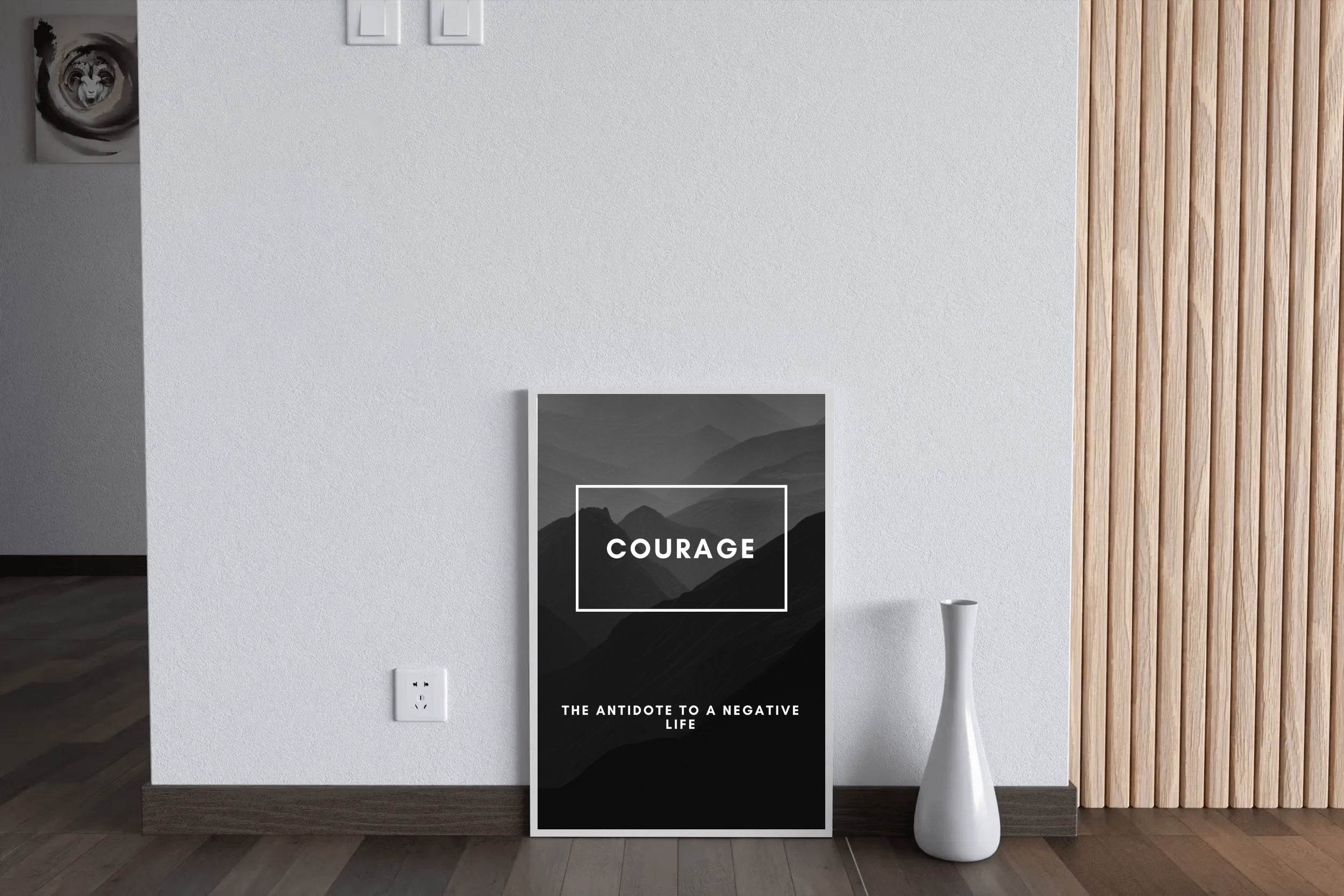 Courage Overcomes Motivational Wall Art - beink online art store