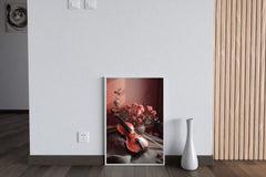 Stock Wooden Violin Next To The Vase Wall Art