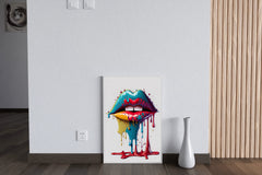 Woman Lips With Colorful Lipstick Wall Art