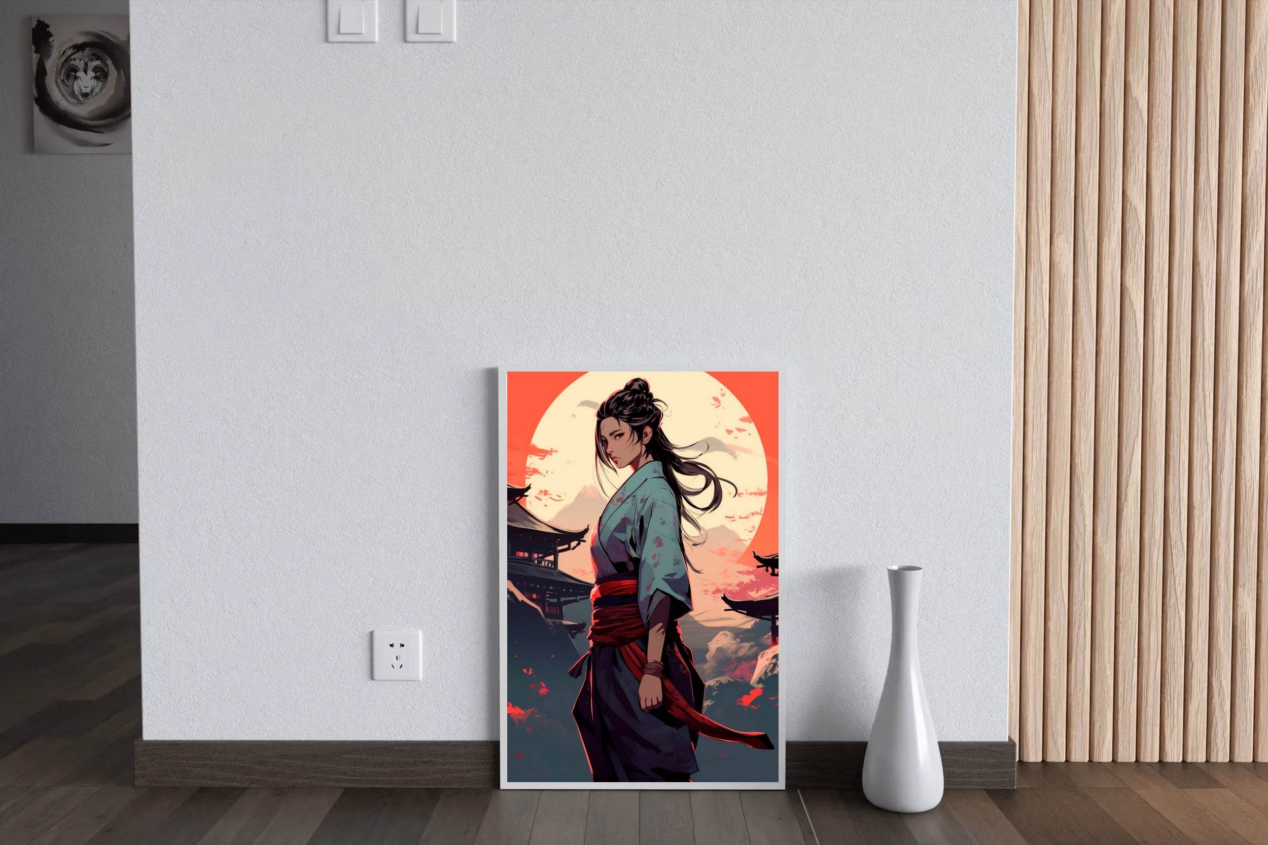 Anime Style Portrait of Traditional Japanese's Samurai Character Anime Wall Art - beink online art store