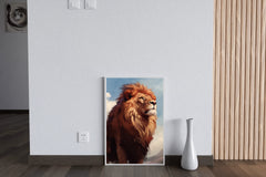 Watercolor Painting of a Lion Wall Art