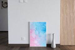 Aqua and Pink Water Paint Abstract Wall Art