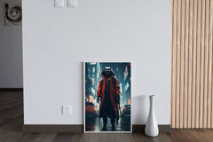 Cyberpunk Warrior In Urban Scenery Anime Wall Art