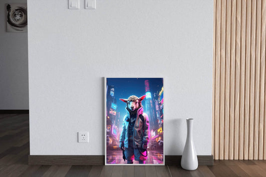 Portrait Sheep Cyberpunk Style Wall Art - beink online art store