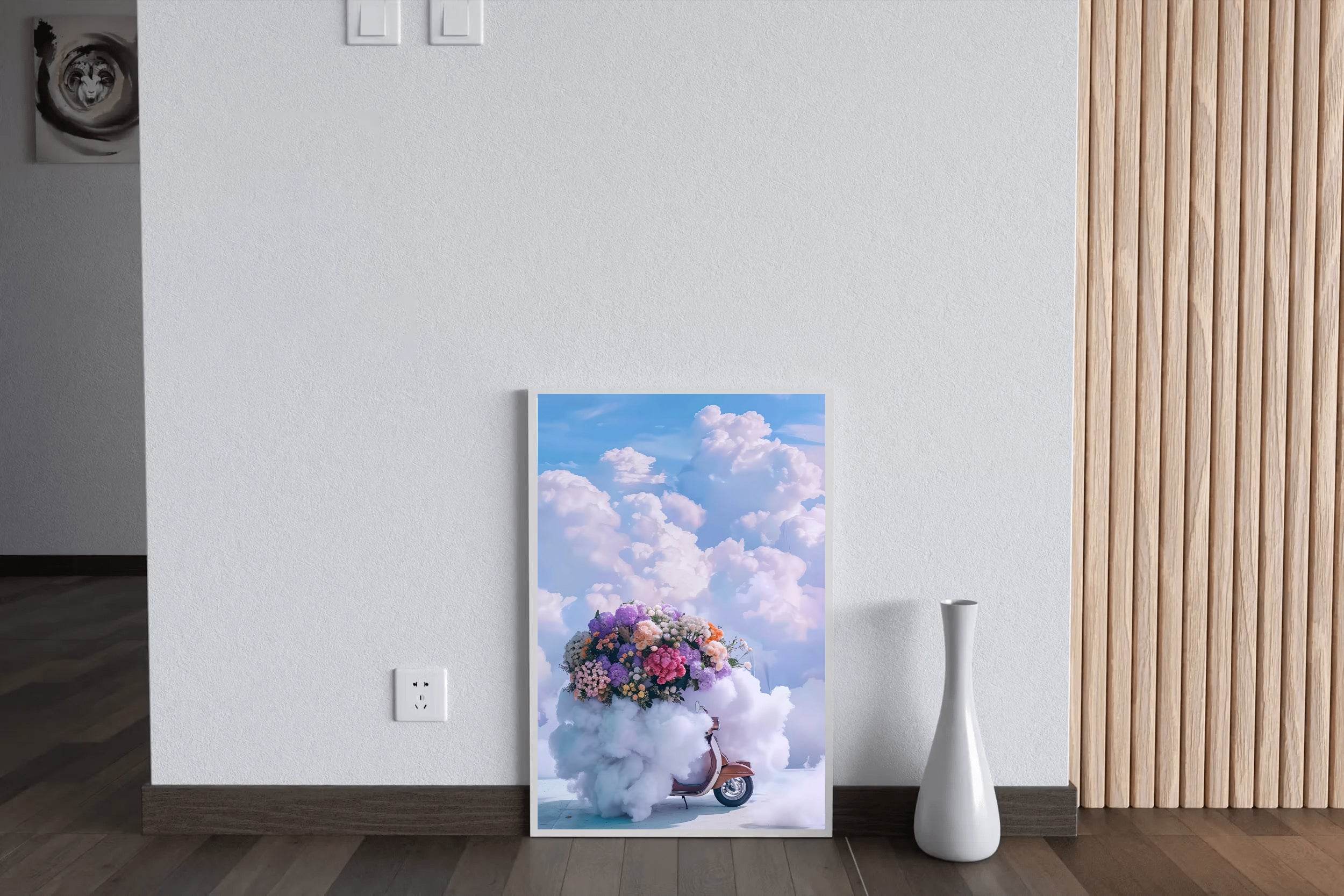 Floral Vespa in Clouds Wall Art - beink online art store