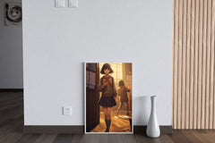 Young Student Attending School Anime Wall Art - beink online art store