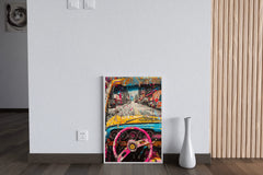 Rainbow Car To Road Wall Art